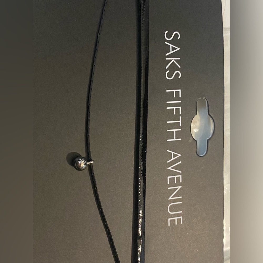 Double String lockets Necklace Black Silver china Saks fifth avenue